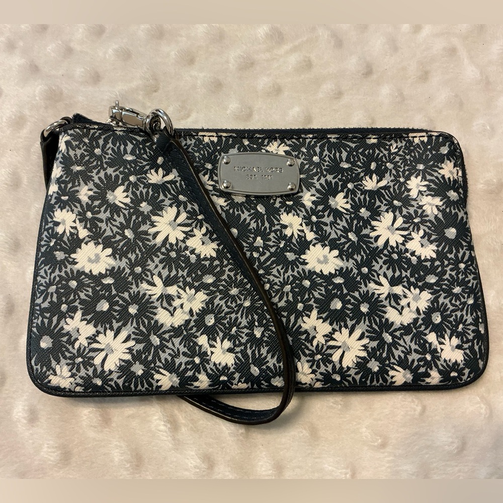 Michael Kors Blue Floral Wristlet